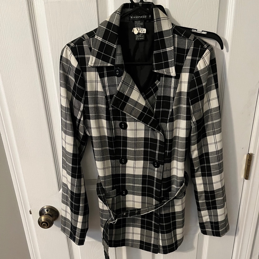 Plaid belted jacket